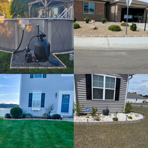 JYINCPED brown stone-look border complements any landscape.