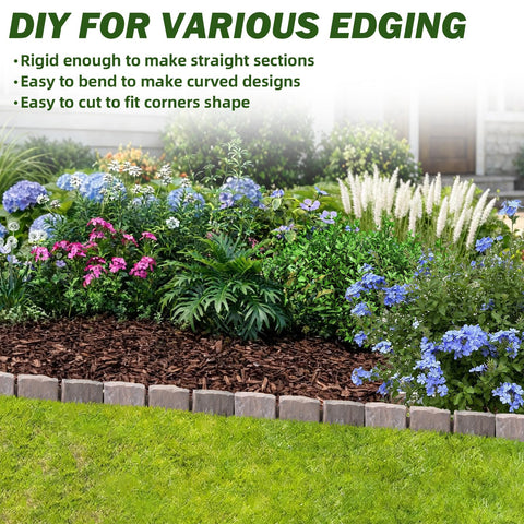 JYINCPED flexible edging can curve to fit garden borders.