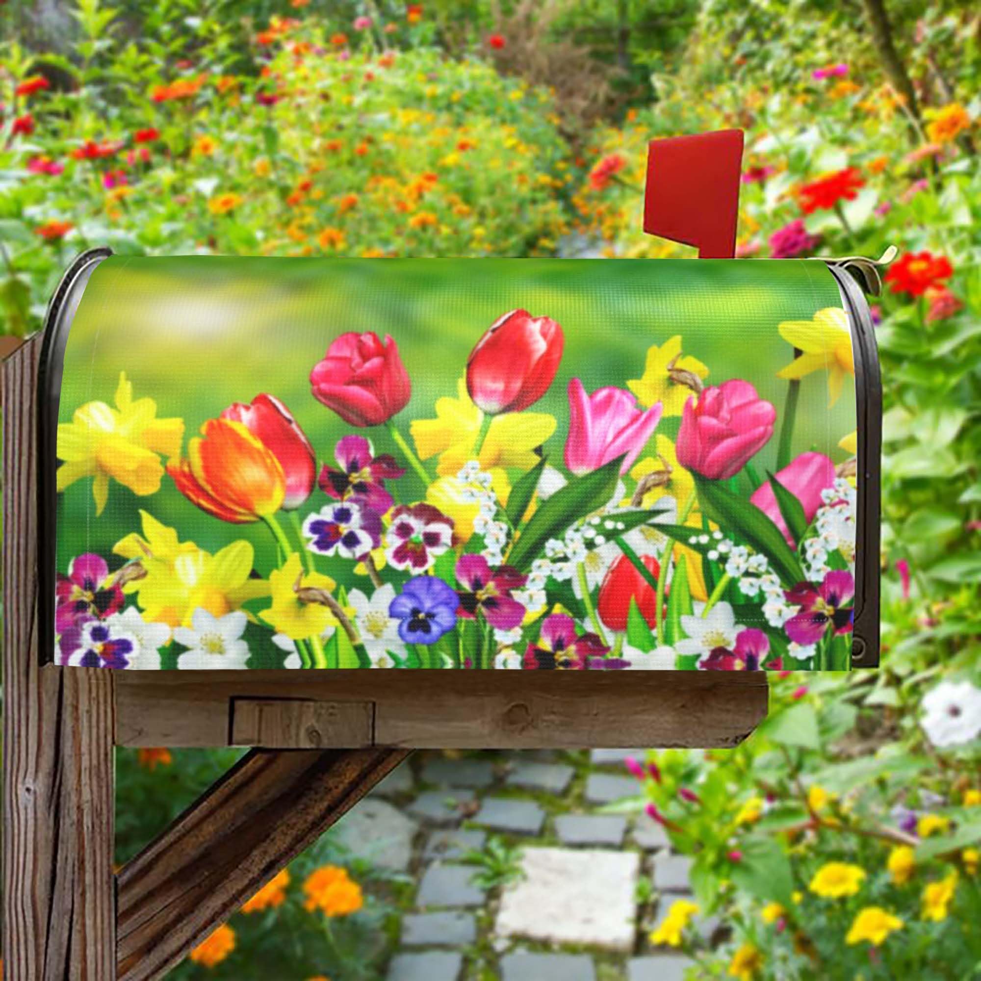 JYKCUL bright tulip design brightens porches and pathways.