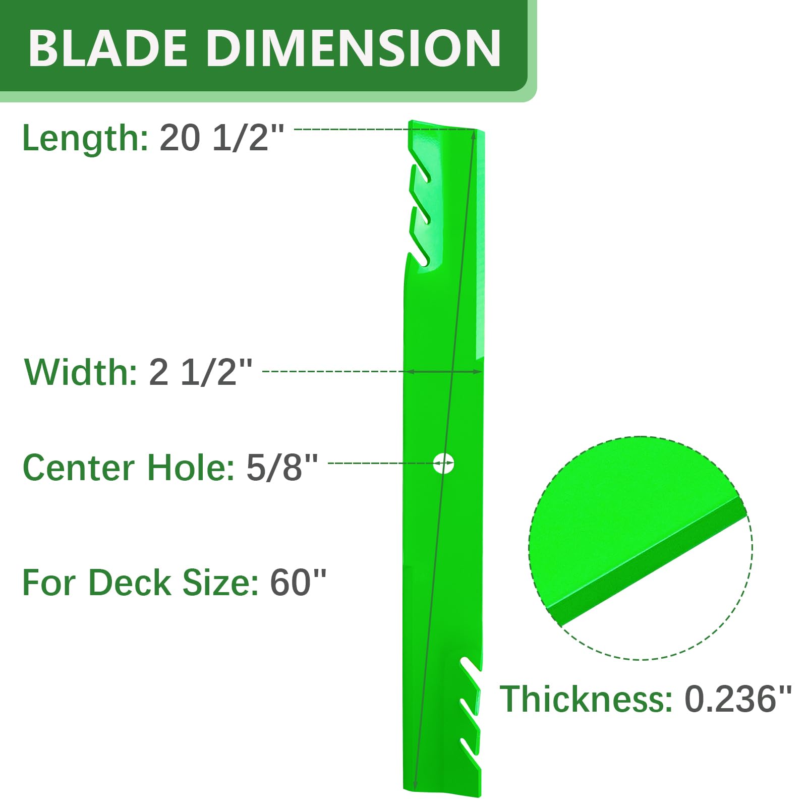 JYLEYJ Maverick HD 60-inch deck blades deliver reliable mowing performance.