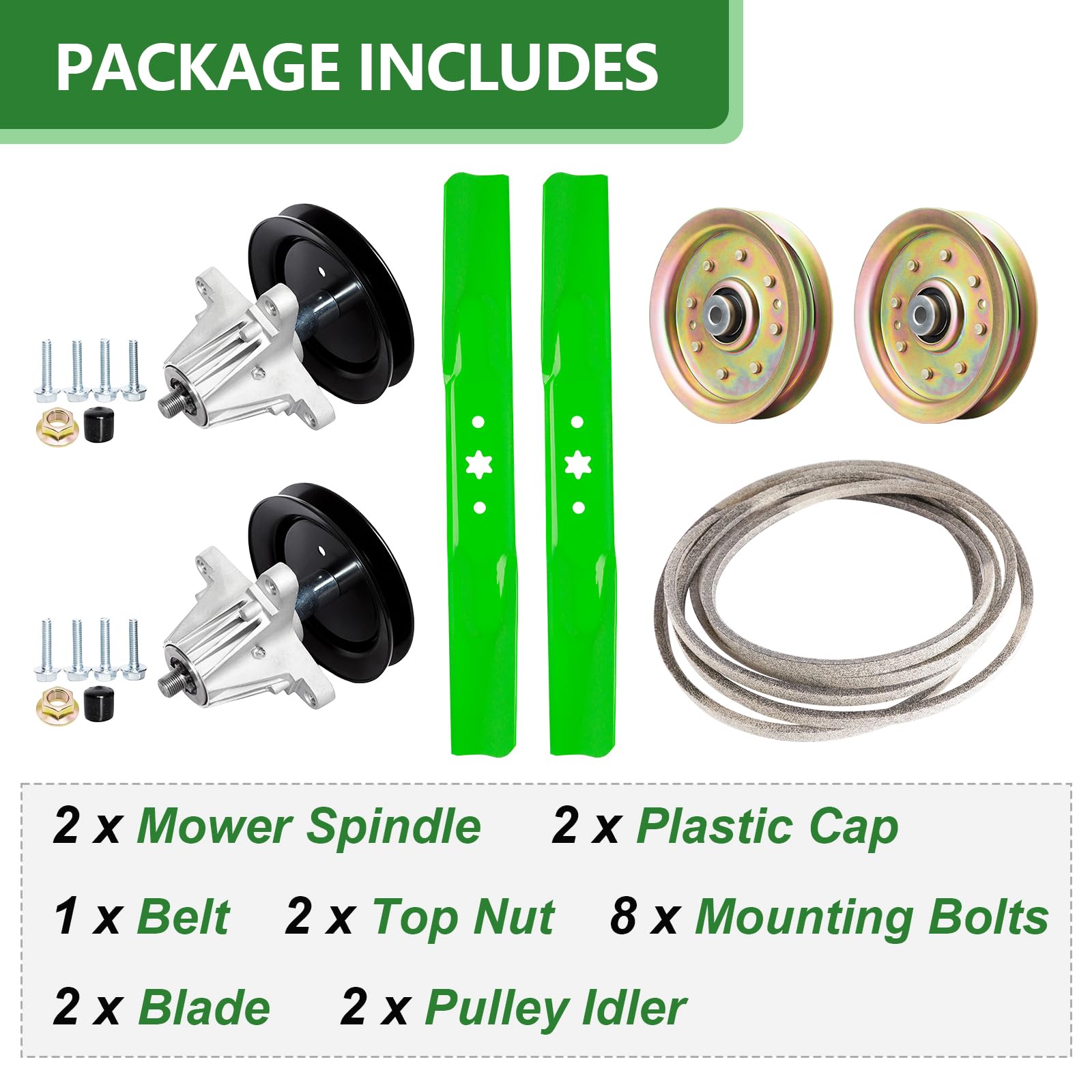 JYLEYJ deck rebuild kit components laid out in a complete replacement kit.