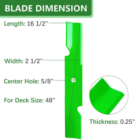 JYLEYJ high lift blade for Exmark 48-inch deck boosts mowing efficiency.
