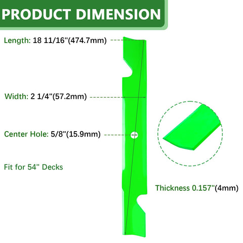JYLEYJ replacement blade in 54-inch size provides reliable performance.
