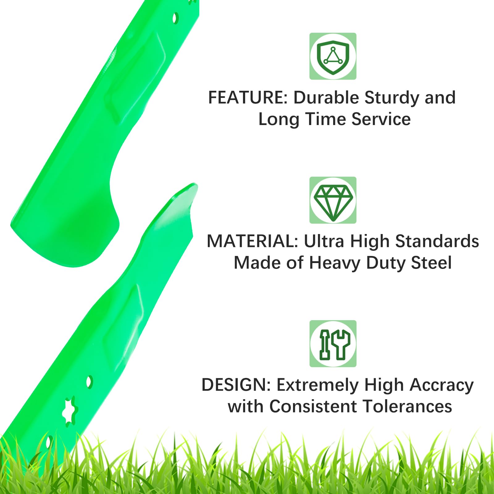 JYLEYJ two-pack blades for cost-effective replacement and extended mowing time.