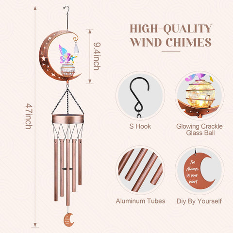 Jyps wind chimes outdoors with rust-resistant hook for easy hanging.