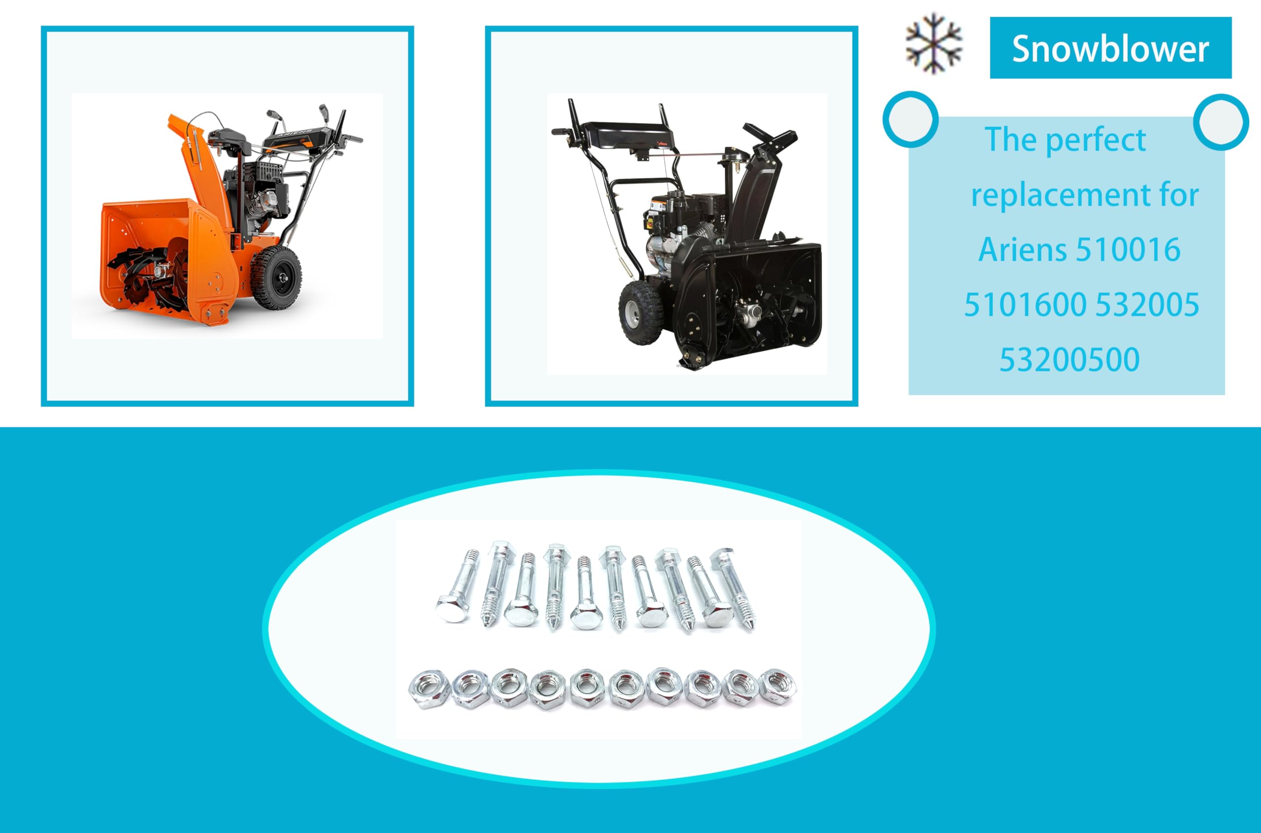 Jzenol metal construction highlights durability for snow blower maintenance.