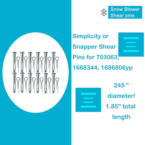 Jzenol compatibility chart image—guides matching pins to compatible snow blowers.