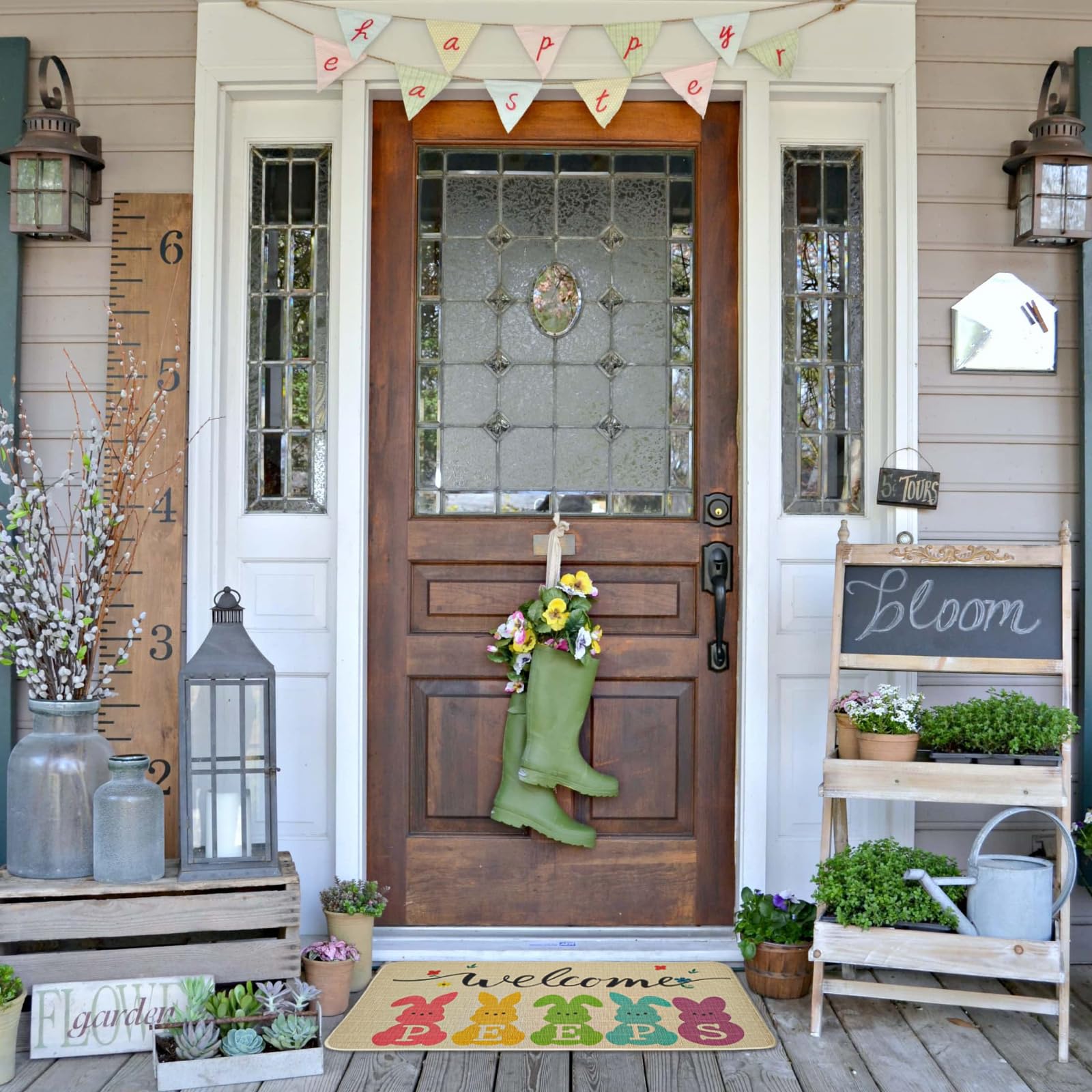 Jztfrie front door mat featuring Easter bunnies for seasonal charm and clean entry.