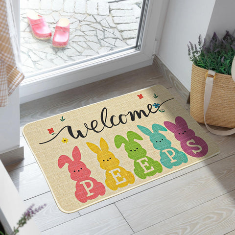 Jztfrie seasonal door mat brings spring decor to entrances and porches.