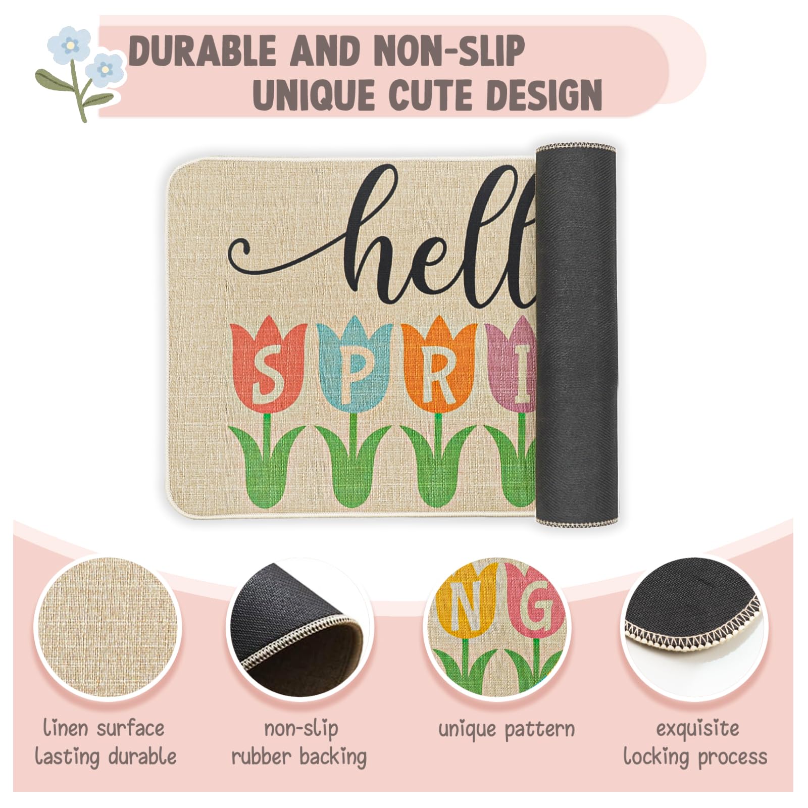 Jztfrie Welcome door mat enhances curb appeal while cleaning soles.