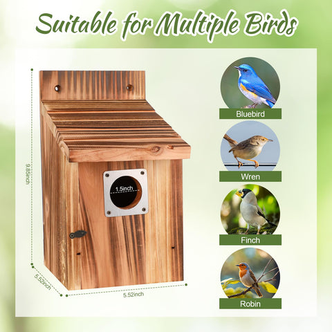 JZTKQTM outdoor bird houses with metal guards protect nesting.