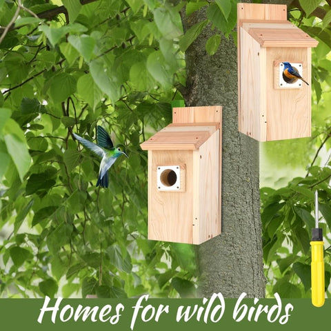 JZTKQTM birdhouse with metal predator guard protecting small birds