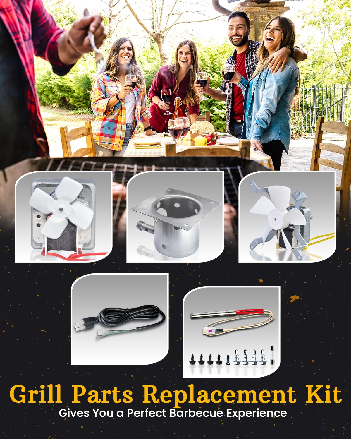 JZW-Shop complete replacement kit includes pot, ignitor, motor, fan, cord, fuse.