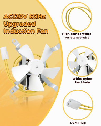 Induction fan enhances convection flow in compatible pellet grills.