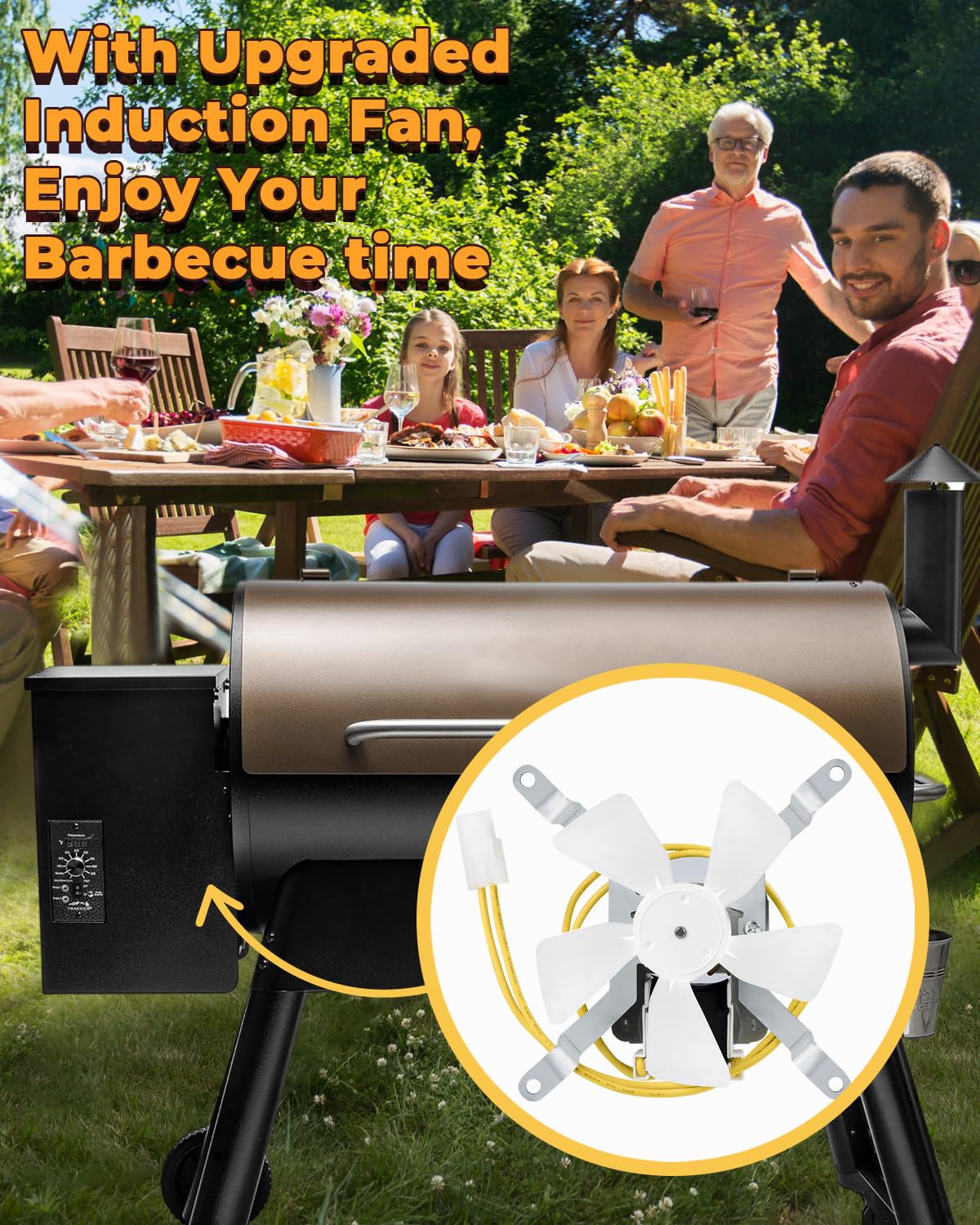 Induction fan compatible with Sam's Club and Z-Grills, enabling reliable airflow
