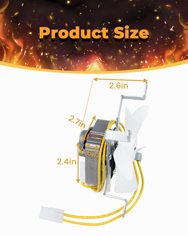 Package includes fan and screws for straightforward replacement.