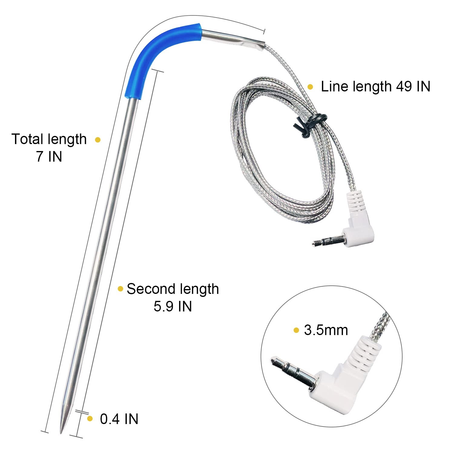 JZW-Shop stainless steel probe clip keeps the probe secure while grilling.