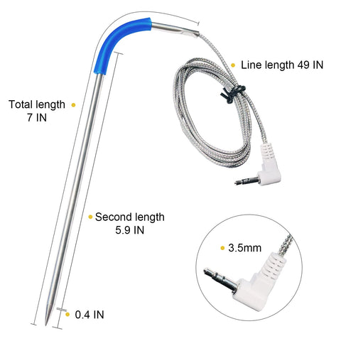 JZW-Shop stainless steel probe clip keeps the probe secure while grilling.