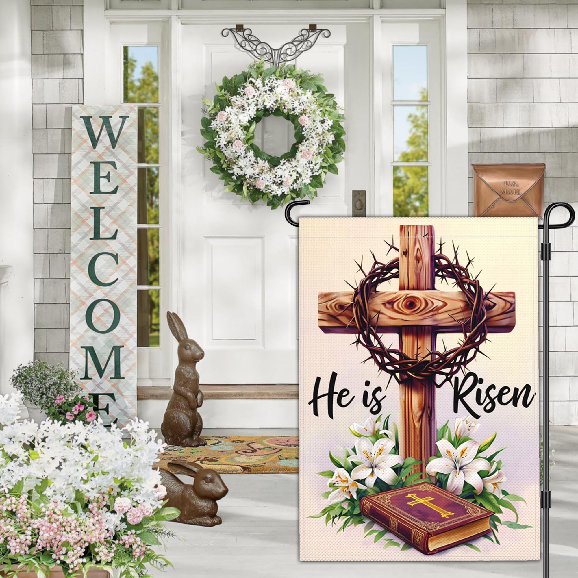 JZYIZYU Christian Easter decor to greet guests