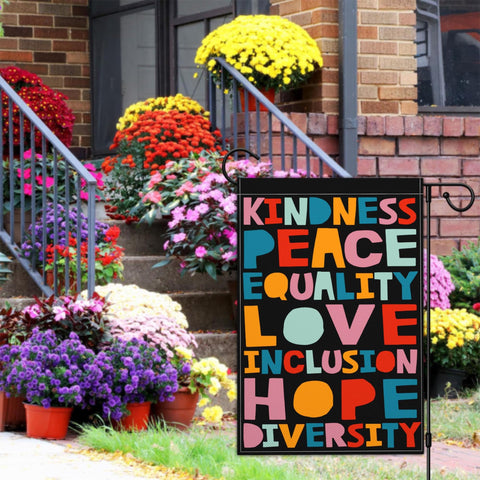 JZYIZYU diversity inclusion garden flag ready for bright front yard display.