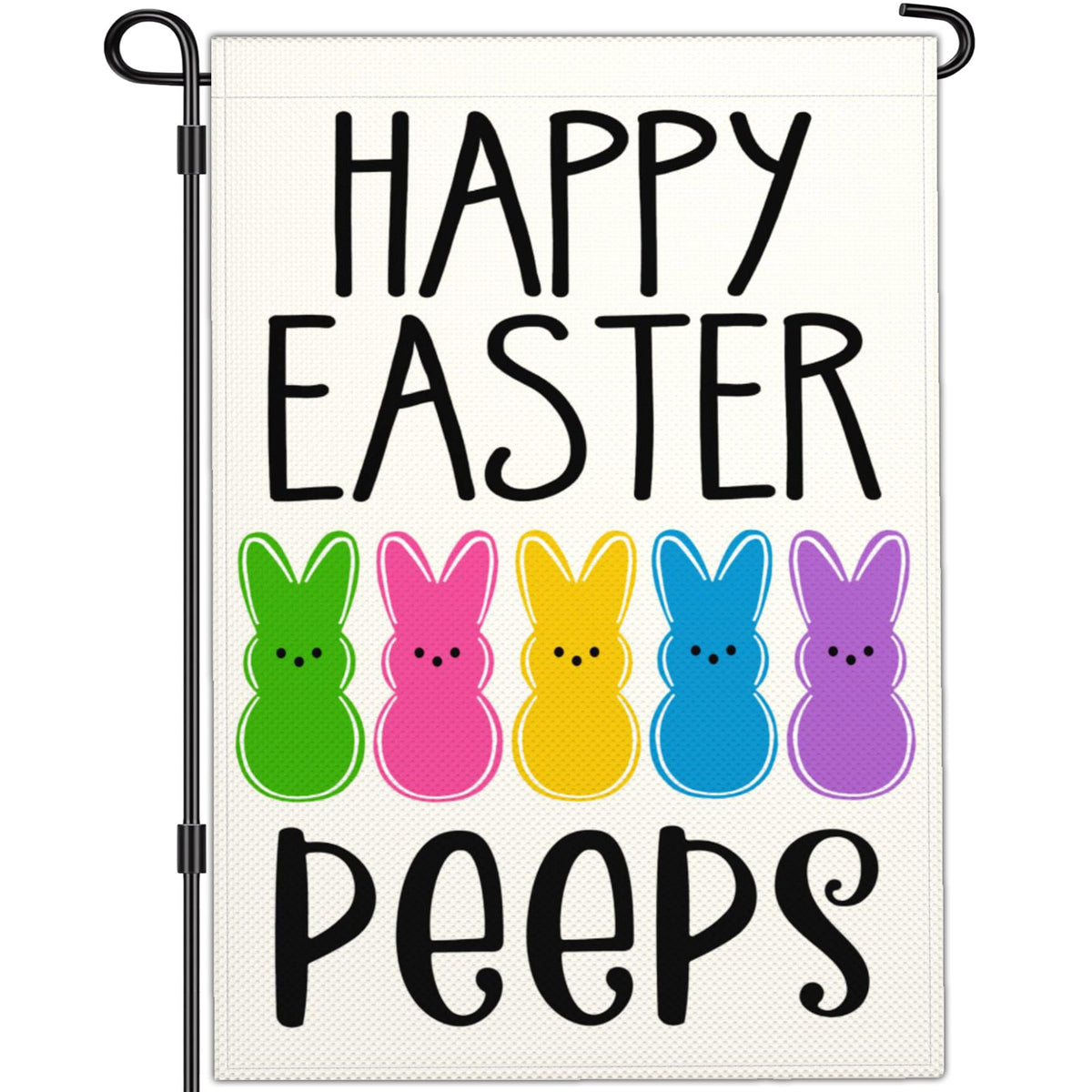 JZYIZYU Easter Bunny Flag, 12x18 inches, double-sided for yard display.