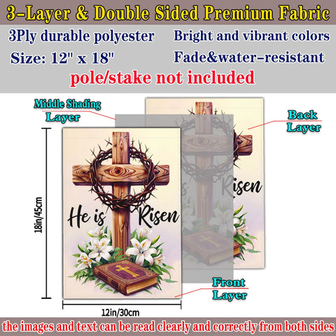 JZYIZYU Easter yard flag 12x18 double-sided for outdoor display