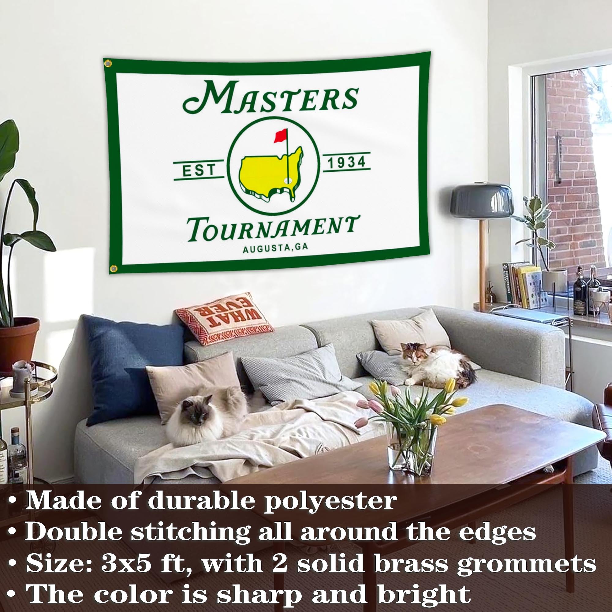 JZYIZYU Masters golf decor flag suitable for room decoration and festive vibe.