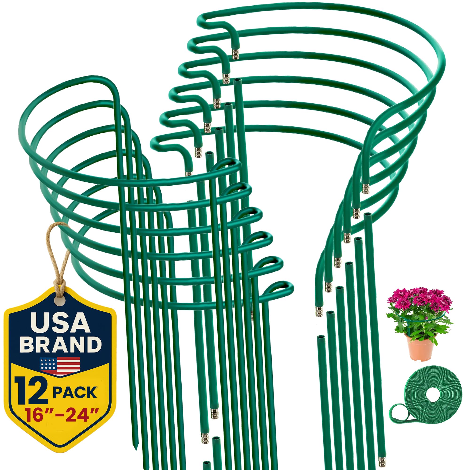 K-Brands 12-pack plant support stakes for sturdy garden support.