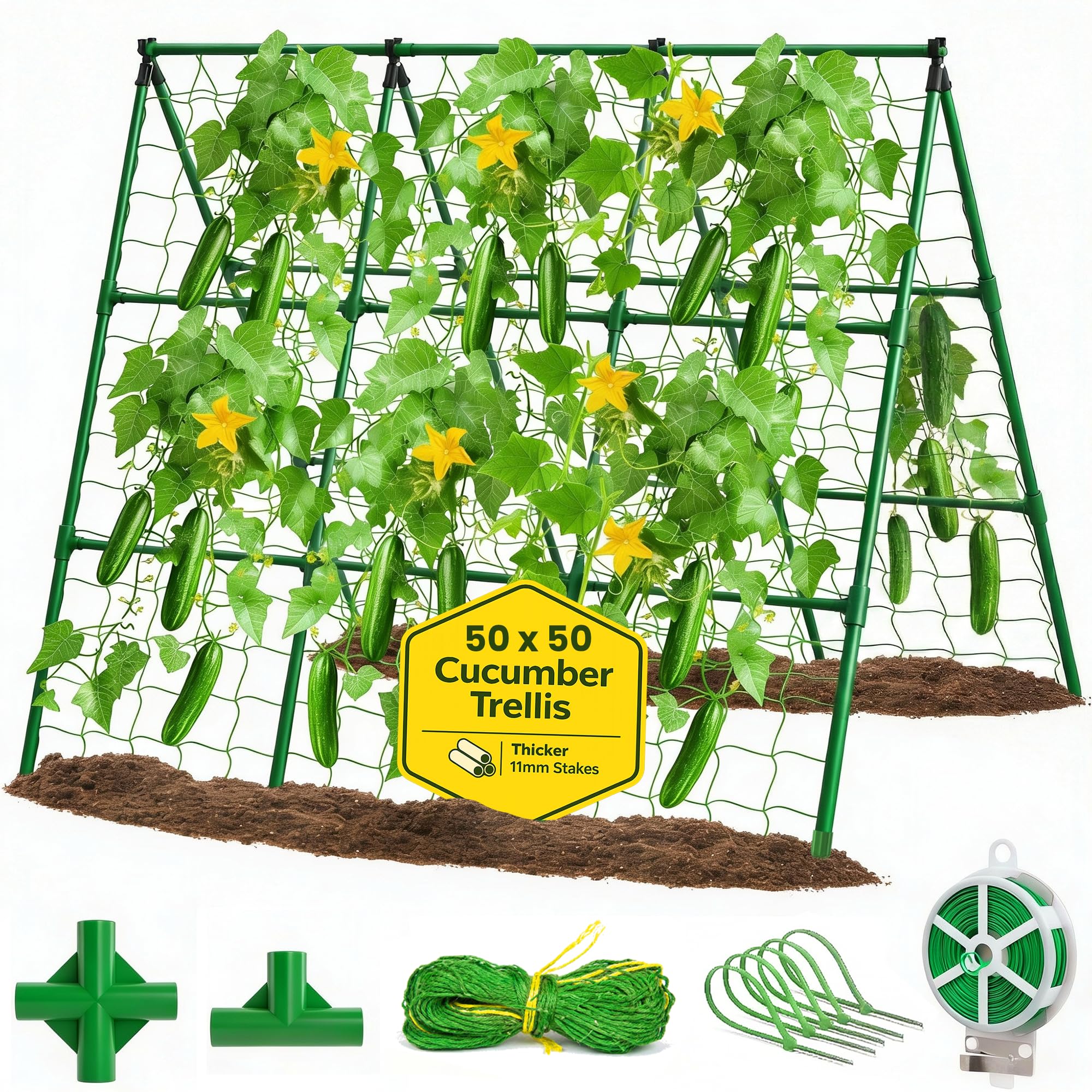K-Brands 50x50 cucumber trellis front view supports climbing plants