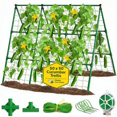 K-Brands 50x50 cucumber trellis front view supports climbing plants