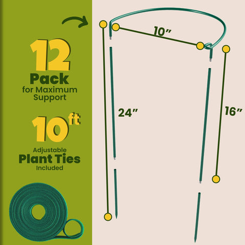 K-Brands adjustable 16–24 inch height for flexible plant stabilization.