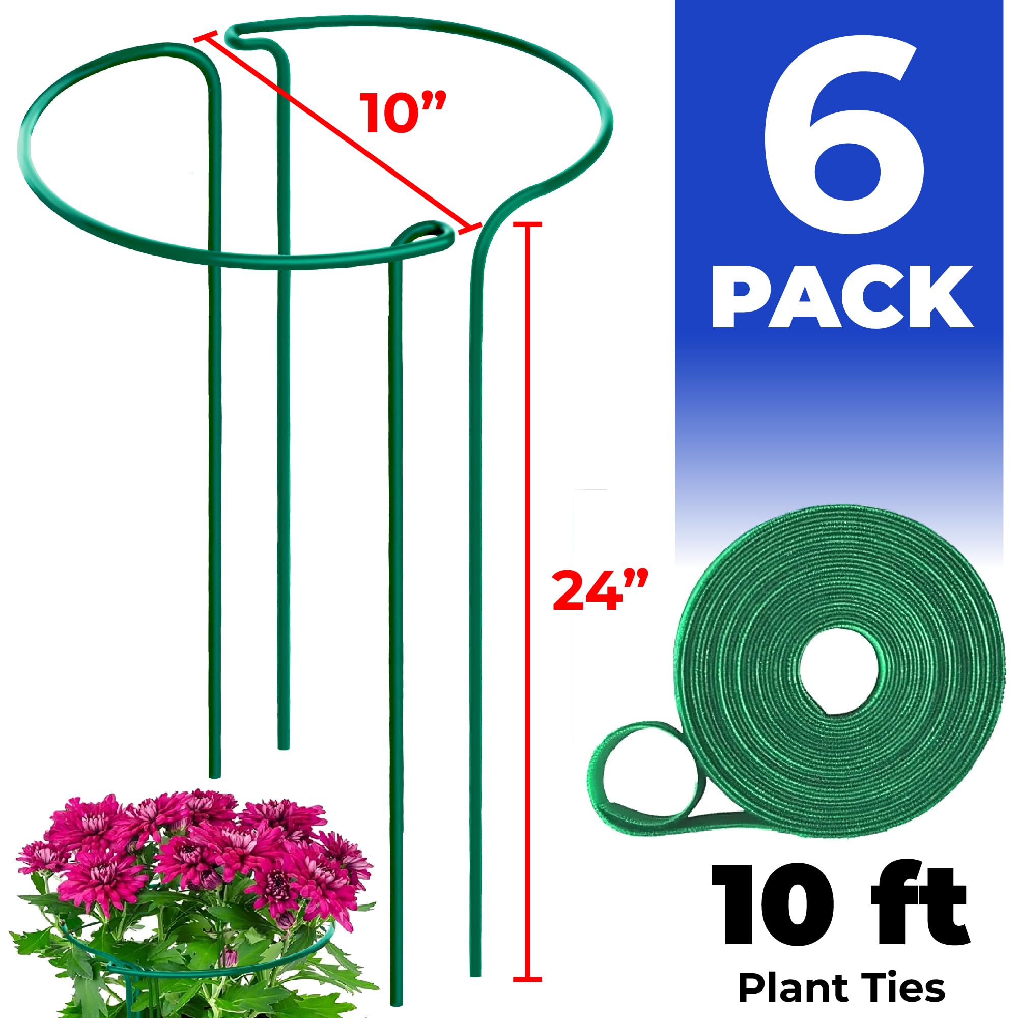 K-Brands tall plant stake with powder-coated durability for outdoor resilience.
