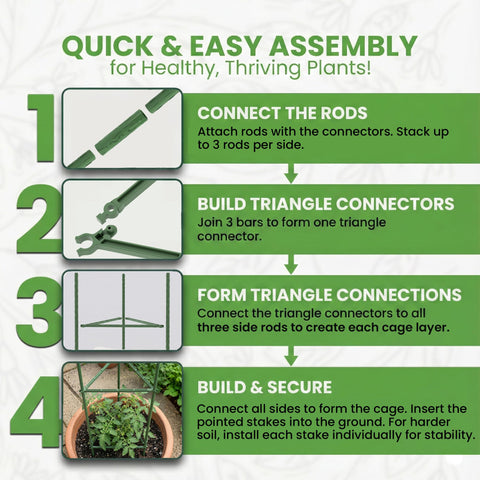 K-Brands Tomato Cage Plastic Coating protects stems from scratches.