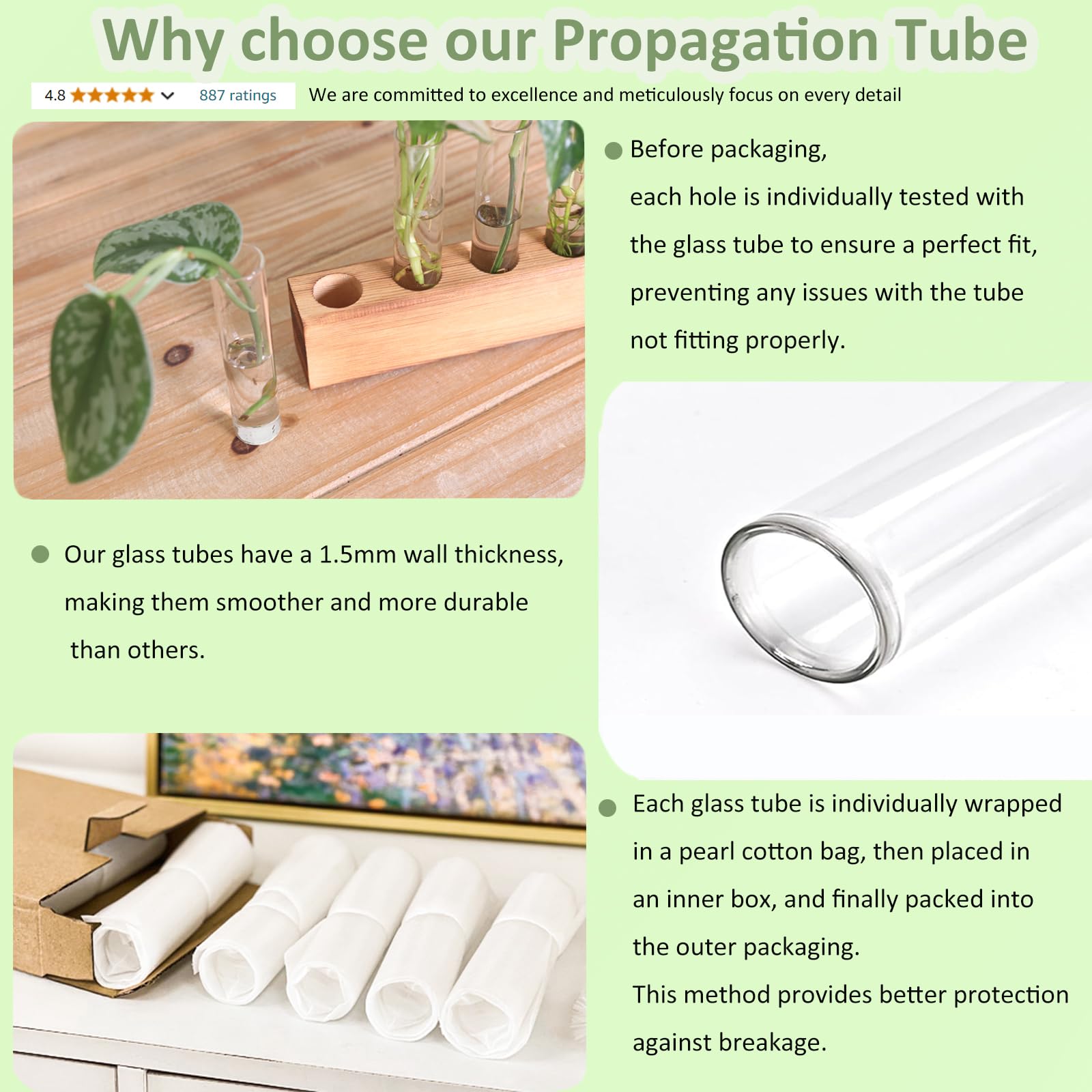 KAXYEW thicker glass tubes convey vintage charm and durability