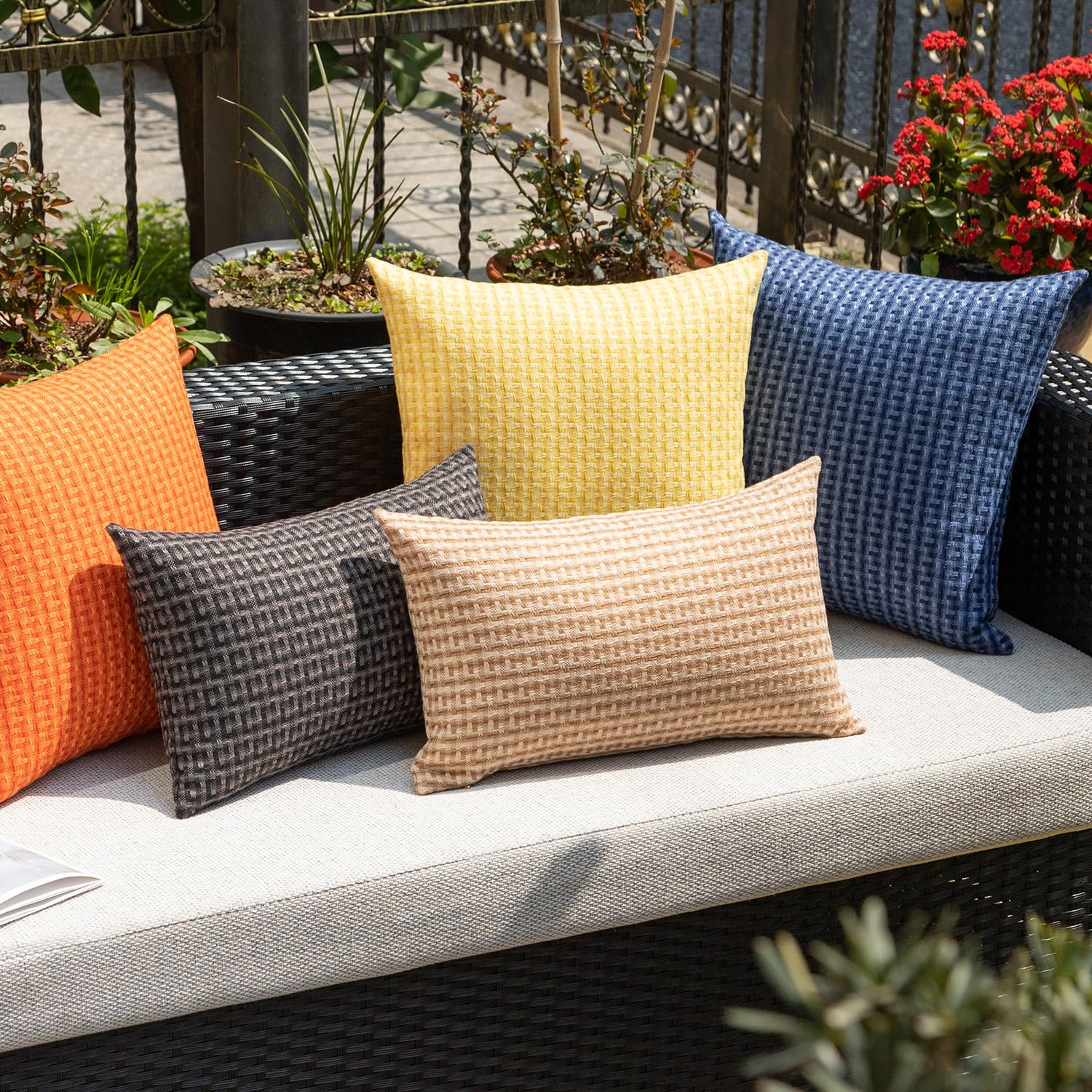 K KEVIN TEXTILE covers suit tents, balconies, and patio seating setups.