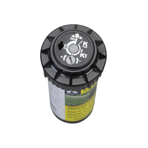 K-Rain K1 15 to 30 ft spray supports mid-sized lawn coverage.
