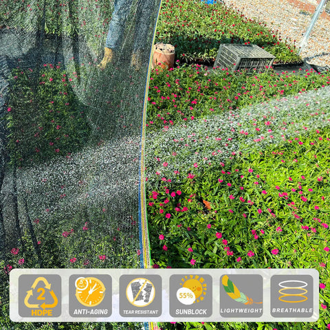 KAAOGITY shade cloth provides UV protection for greenhouse plants and better ventilation.