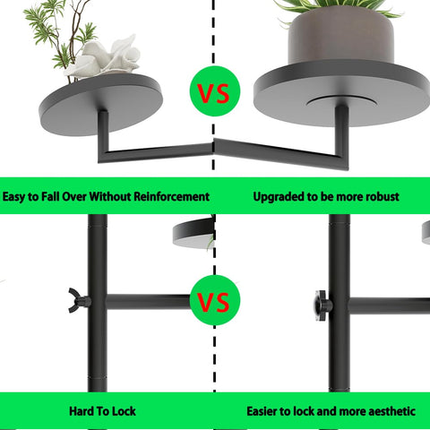 KAAPSAM black metal plant shelf complements decor while rotating for light access.