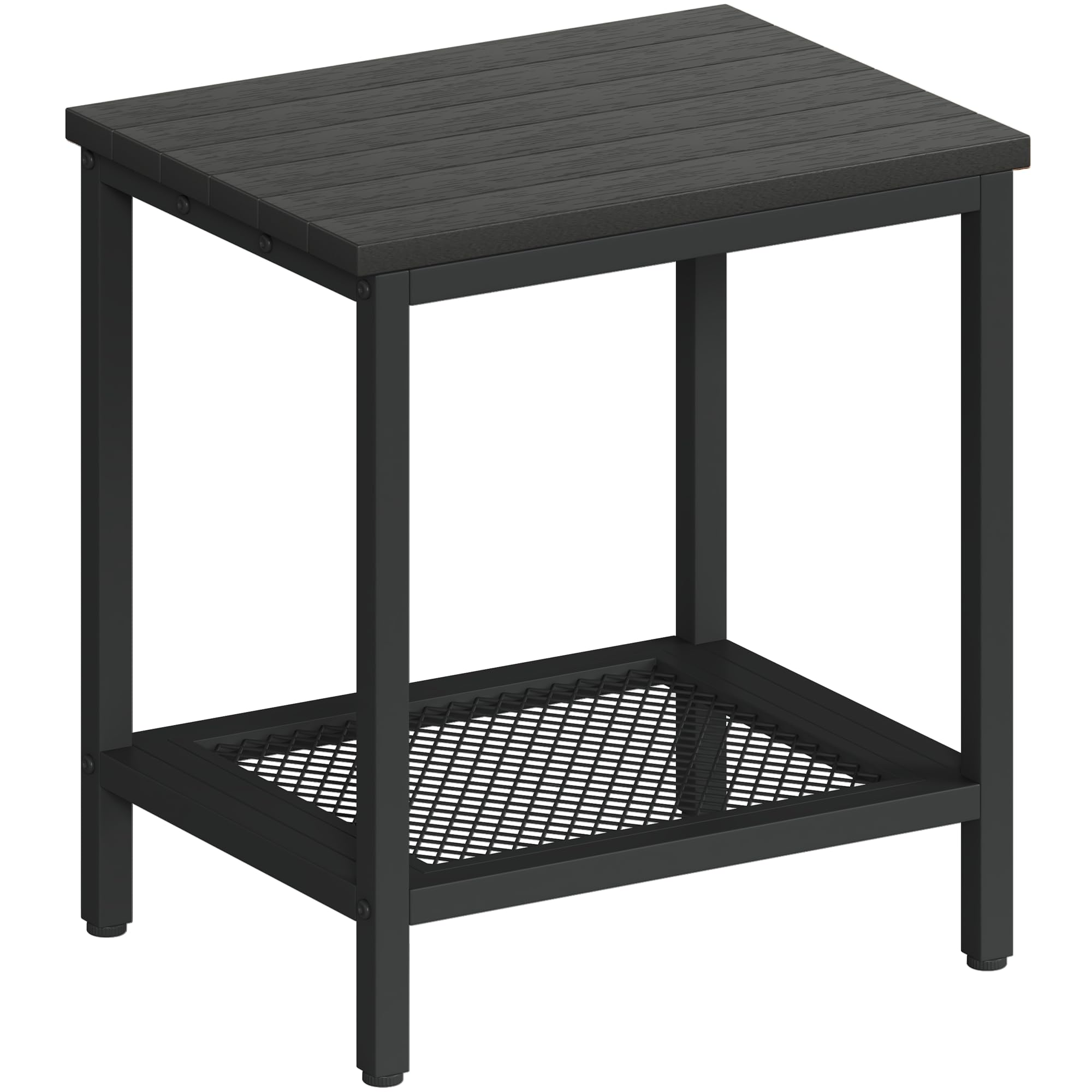 KAAPSAM outdoor side table with storage—two-tier design for extra space.