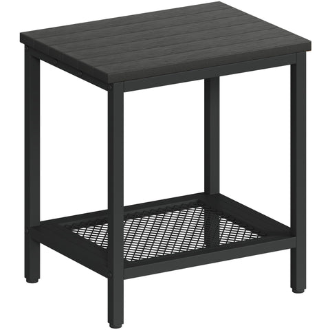 KAAPSAM outdoor side table with storage—two-tier design for extra space.