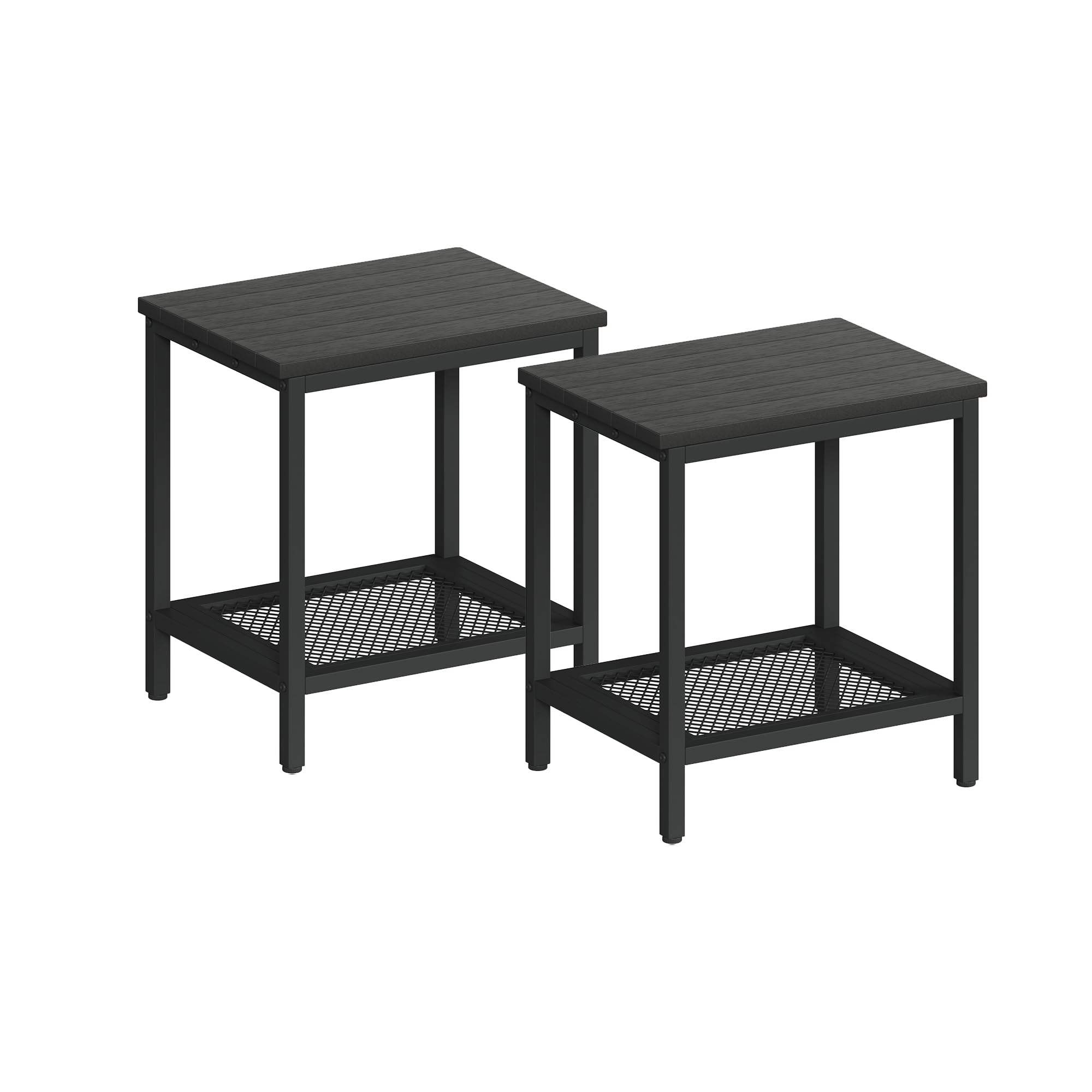 KAAPSAM rectangular outdoor side table with two-tier storage for organized patios