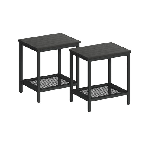 KAAPSAM rectangular outdoor side table with two-tier storage for organized patios