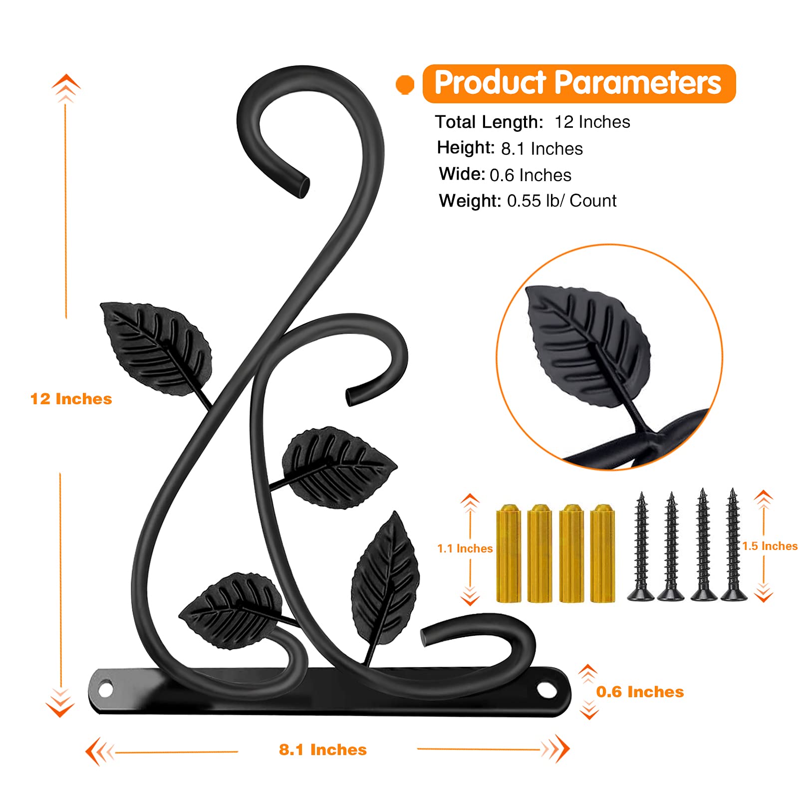 KABB 60lb capacity hanger ideal for heavy pots and lanterns.