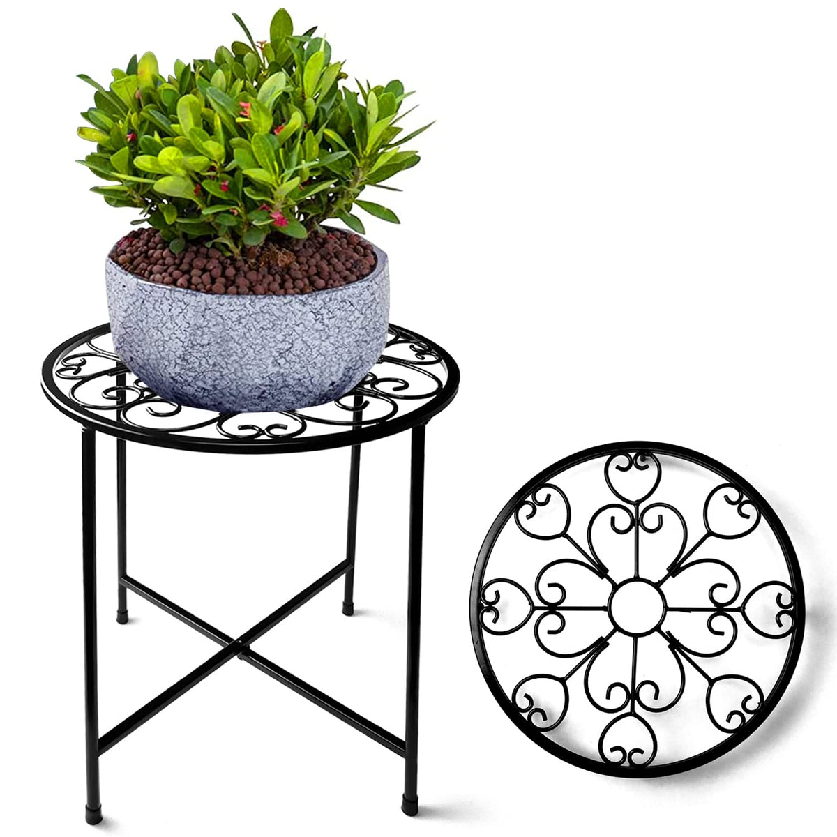 KABB metal plant stand with Monstera motif elevating indoor greenery