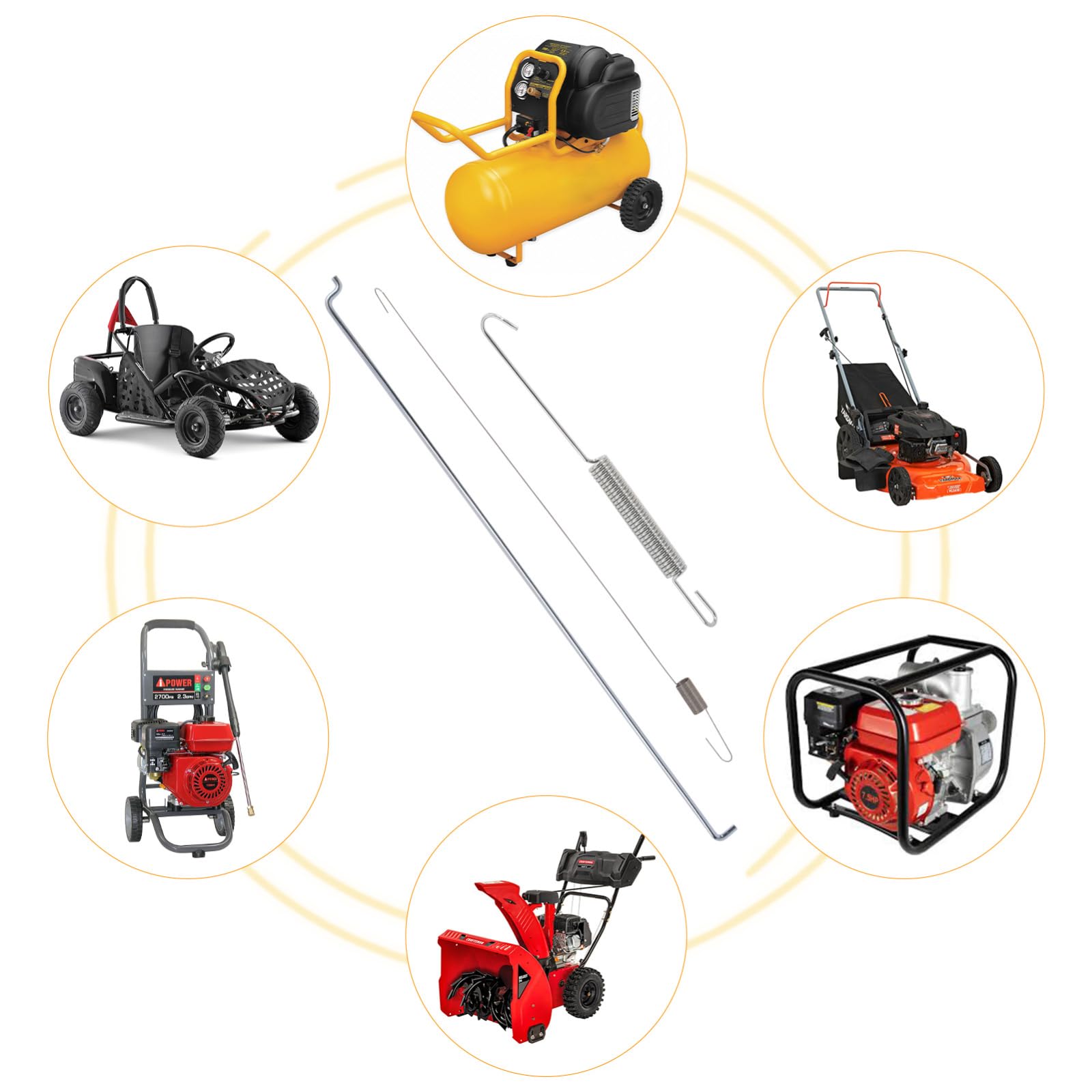 Kaberalty throttle springs set for generators and other portable power equipment.
