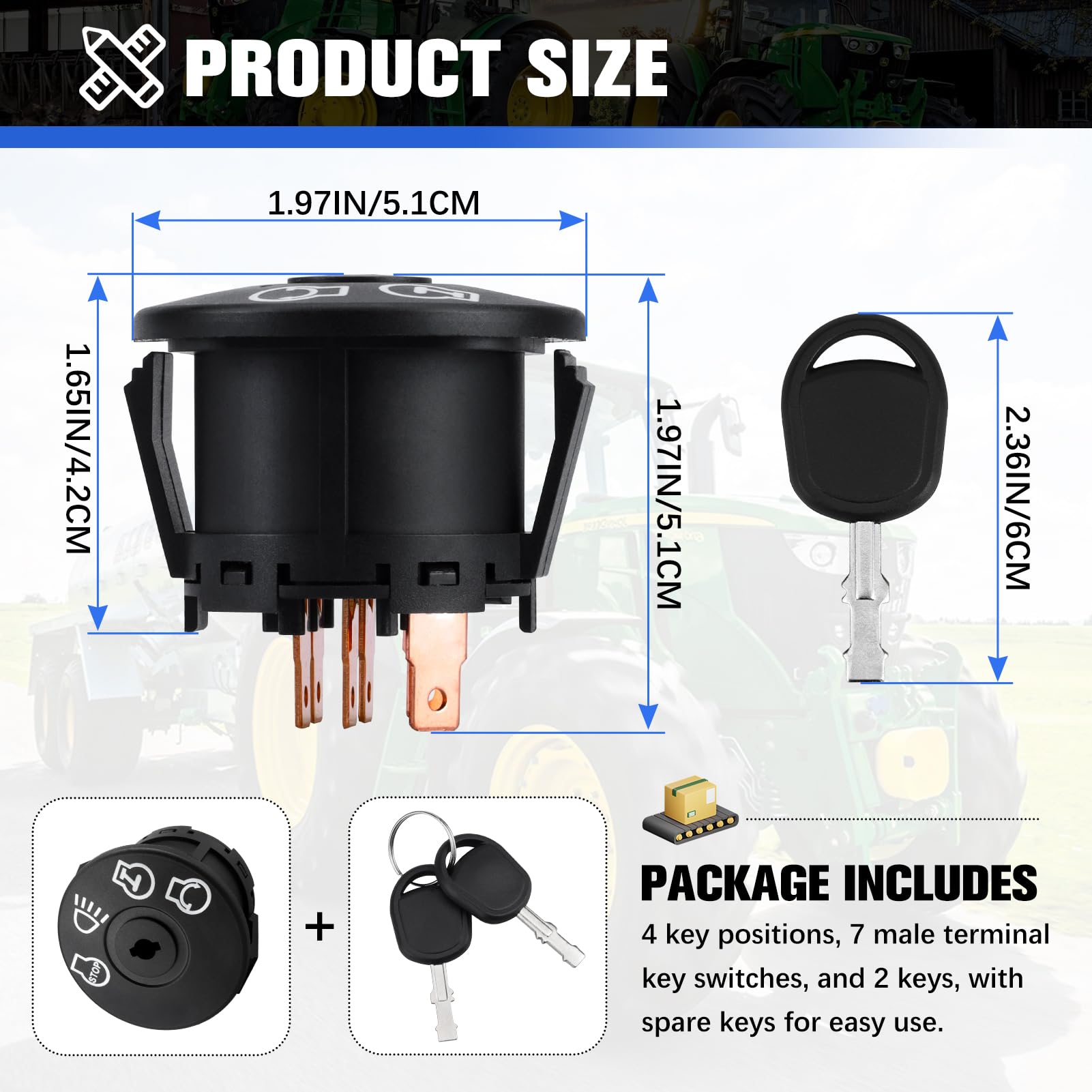 Kabing seven-terminal ignition switch ensures reliable connections