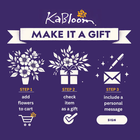 KaBloom care tips unwrap trim stems and place in lukewarm water
