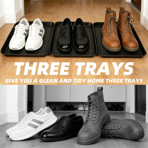 Three-piece set shown together for versatile entryway organization.