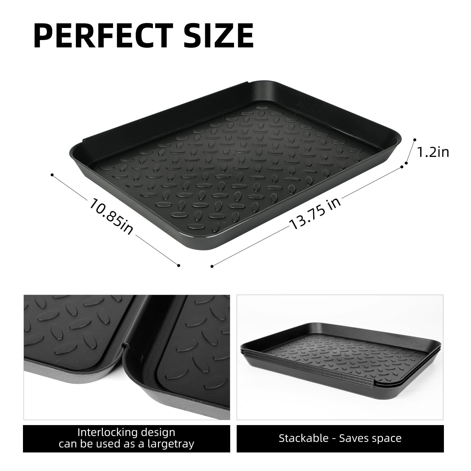 Detailed view of waterproof boot mat’s durable surface for daily wear.