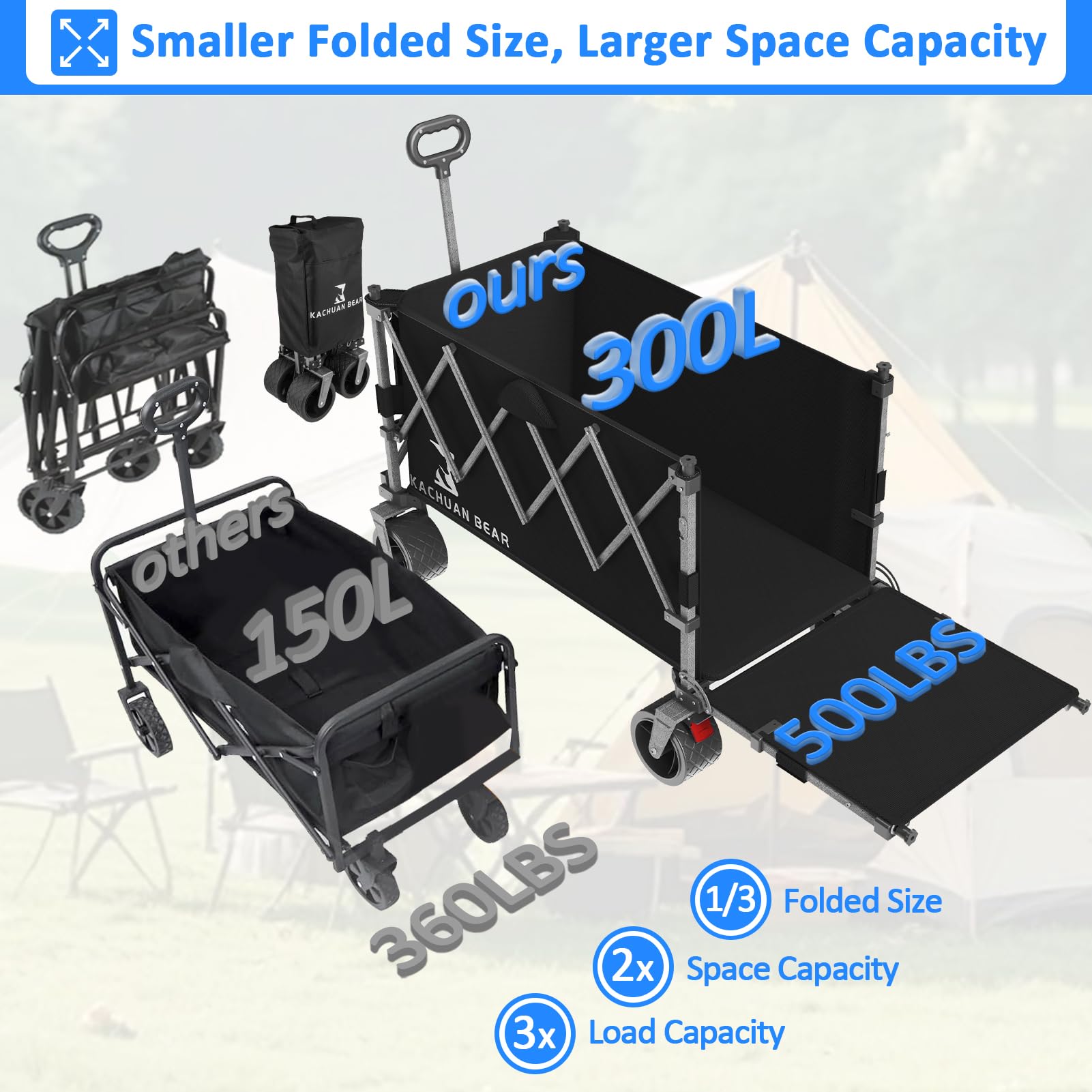 KACHUAN BEAR heavy-duty metal frame supports up to 500 lbs.